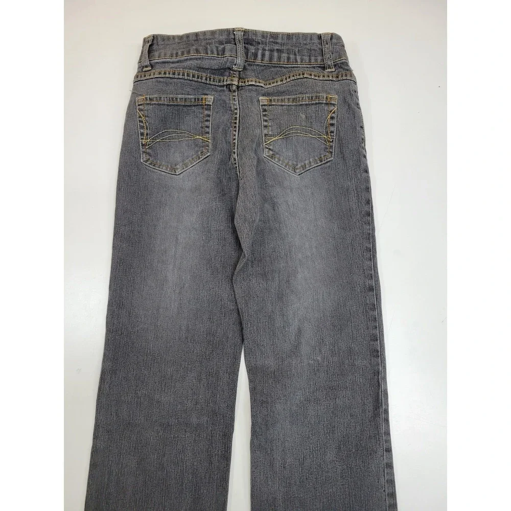 Xhilaration Womens Gray Denim Jeans Size 12 Bootcut Stretch Mid Rise Casual...